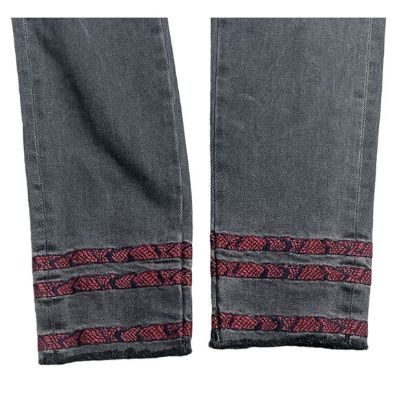 Driftwood Black Jackie Embroidered Stripe Skinny Jeans‎ Size 27 - Picture 6 of 9